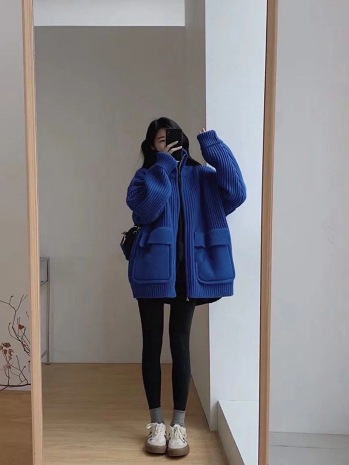 

Large Size Autumn Winter High Collar Sweater Cardigan Loose Hong Kong Sle Men's Top Knitted Wear Trendy Casual Color