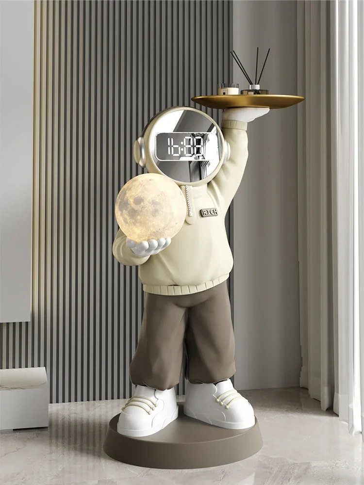 Home Decor Creative Astronaut Statue Large Floor Ornaments Nordic Style Art Luminous Lamp Astronaut Sculpture Housewarming Gift