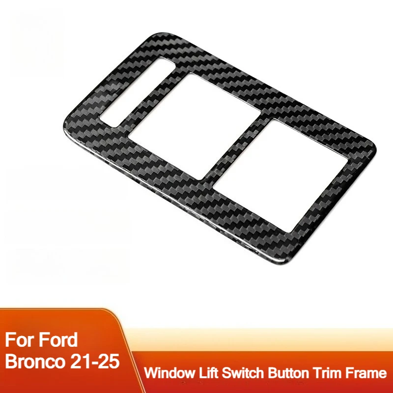 Genuine Carbon Fiber Window Lift Switch Control Cover Trim for Ford Bronco 2021-2025