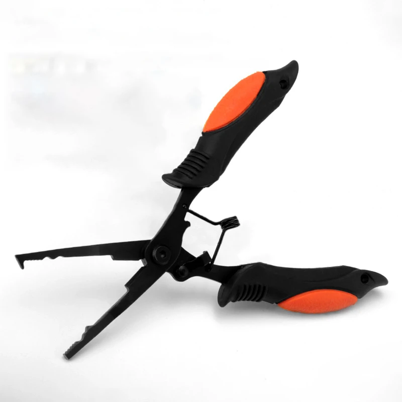 

Doбели из нержавеющей стали, черный титановый Многофункциональный рыболовный ПЛОСКОГУБЦЫ для приманки, пилообразный резак для лески, ножницы с крючком для удаления