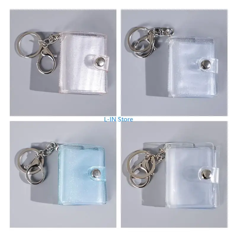 Mini маленький фотоальбом Keyring 16 карманы 1 дюйм Мгновенные картинки