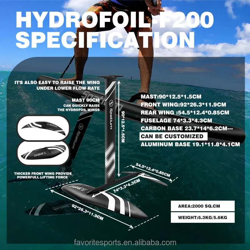 Favorite surfing hydrofoil plate accessories multi-specification aluminum carbon foil board hot sale