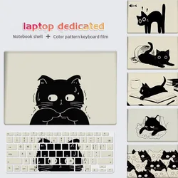 Laptop Case Sleeve Black Cat Cartoon Waterproof Macbook Hard Shell keyboard Cover For Macbook Air 13 A1466 A2337 A2338 Pro A2681