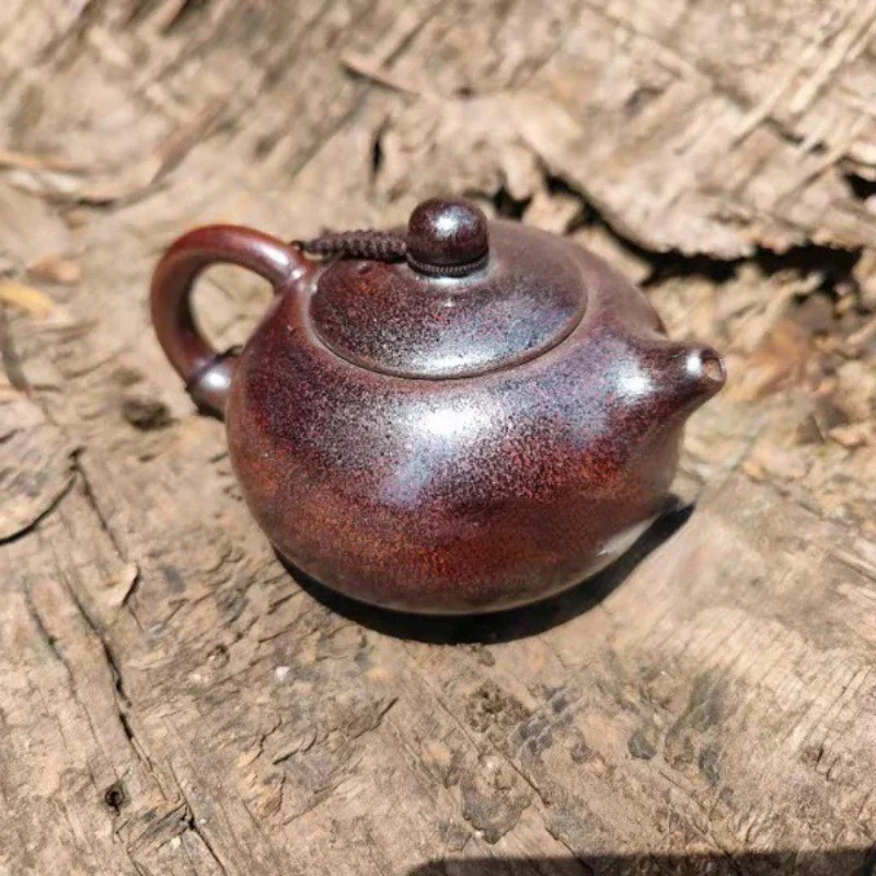 Tianmu Ceramic Handmade Teapot, Single Pot Rust Pot, Japanese Porcelain Boutique, Retro Beauty Pot