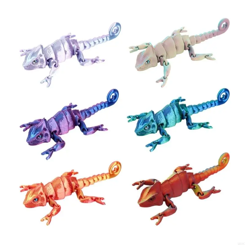 M89C Affascinante colore che cambia il colore ornamento rettile materiale stampato giocattolo portatile da ufficio portatile