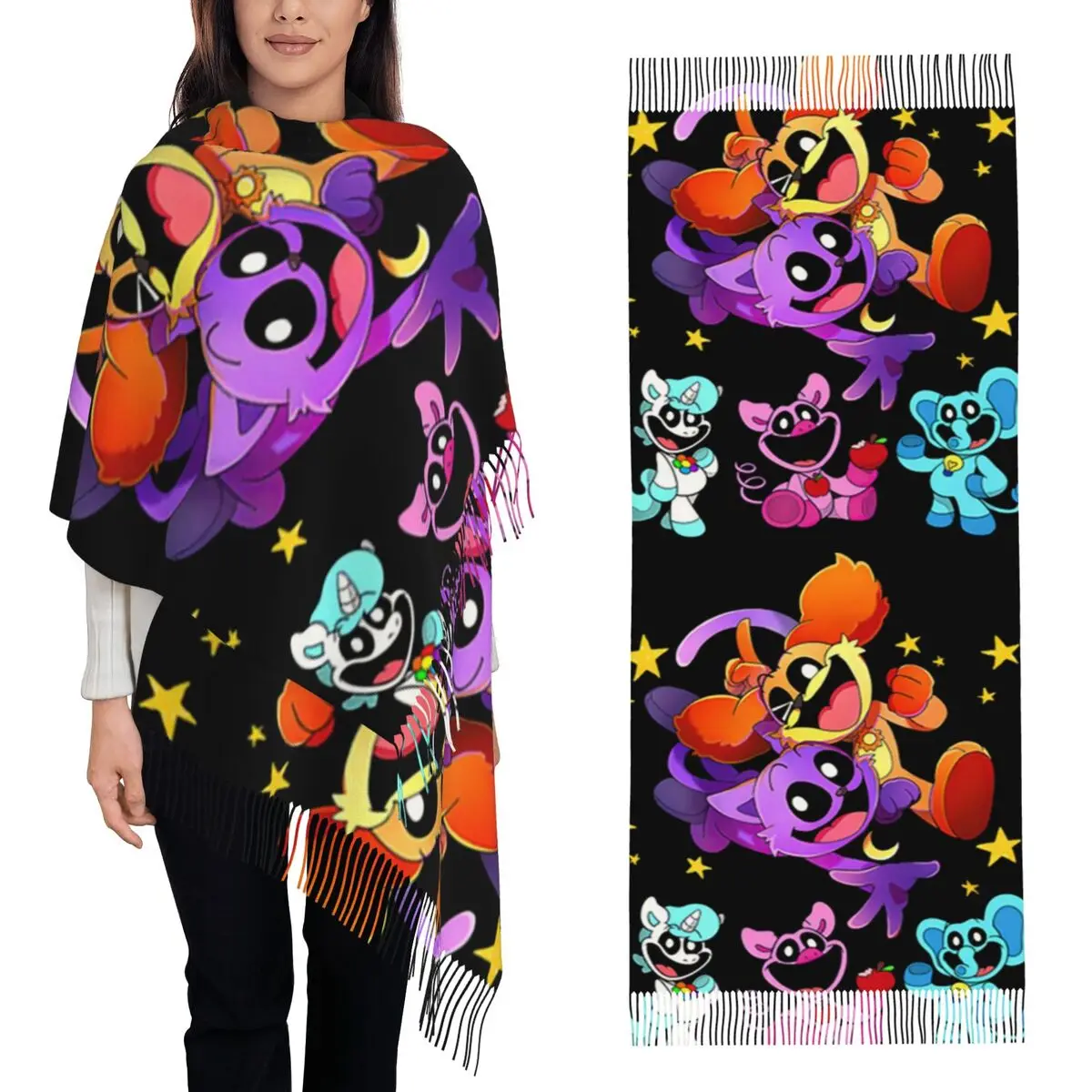 Poppies Smiling Critters Game Catnaps And Dogdays Scarf Tassel Scarves Women Soft Warm Shawls and Long Fall Winter Shawl Wraps