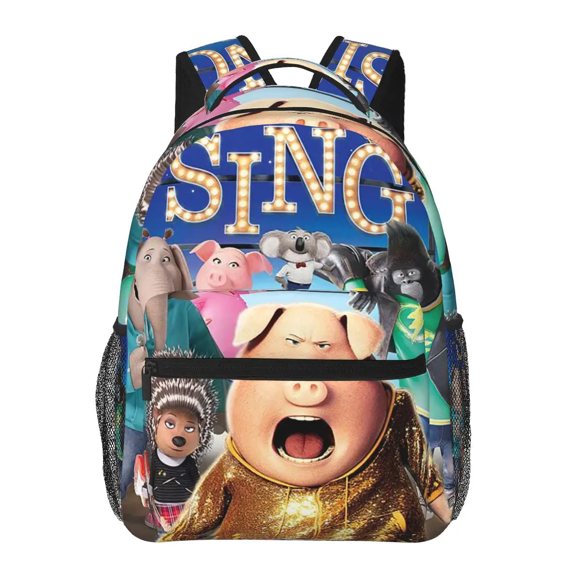 Sing Backpacks Boys Girls Bookbag Students School Bags Cartoon Laptop Rucksack Shoulder Bag Large Capacity