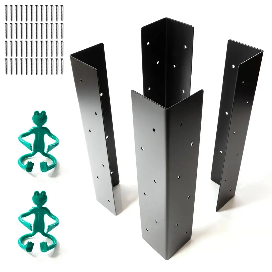 

Raised Garden Bed Corner Brackets Set of 4, 15 x 3 x 3 in, for 2024 in Bed Black, Weather Resistant, HeavyDuty Rustproof Steel I