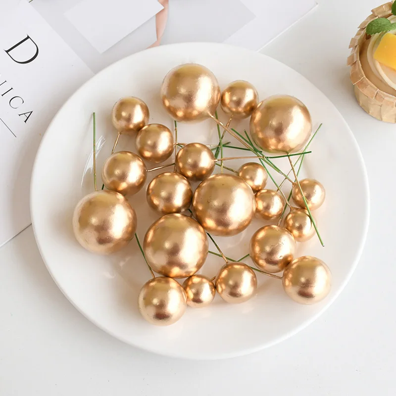 20 Stück bunte Kugeln Kuchen Topper Mini Luftballons Cupcake Einsatz Sticks für Hochzeit Geburtstag Party Kuchen DIY Dekoration Babyparty – Detail 6