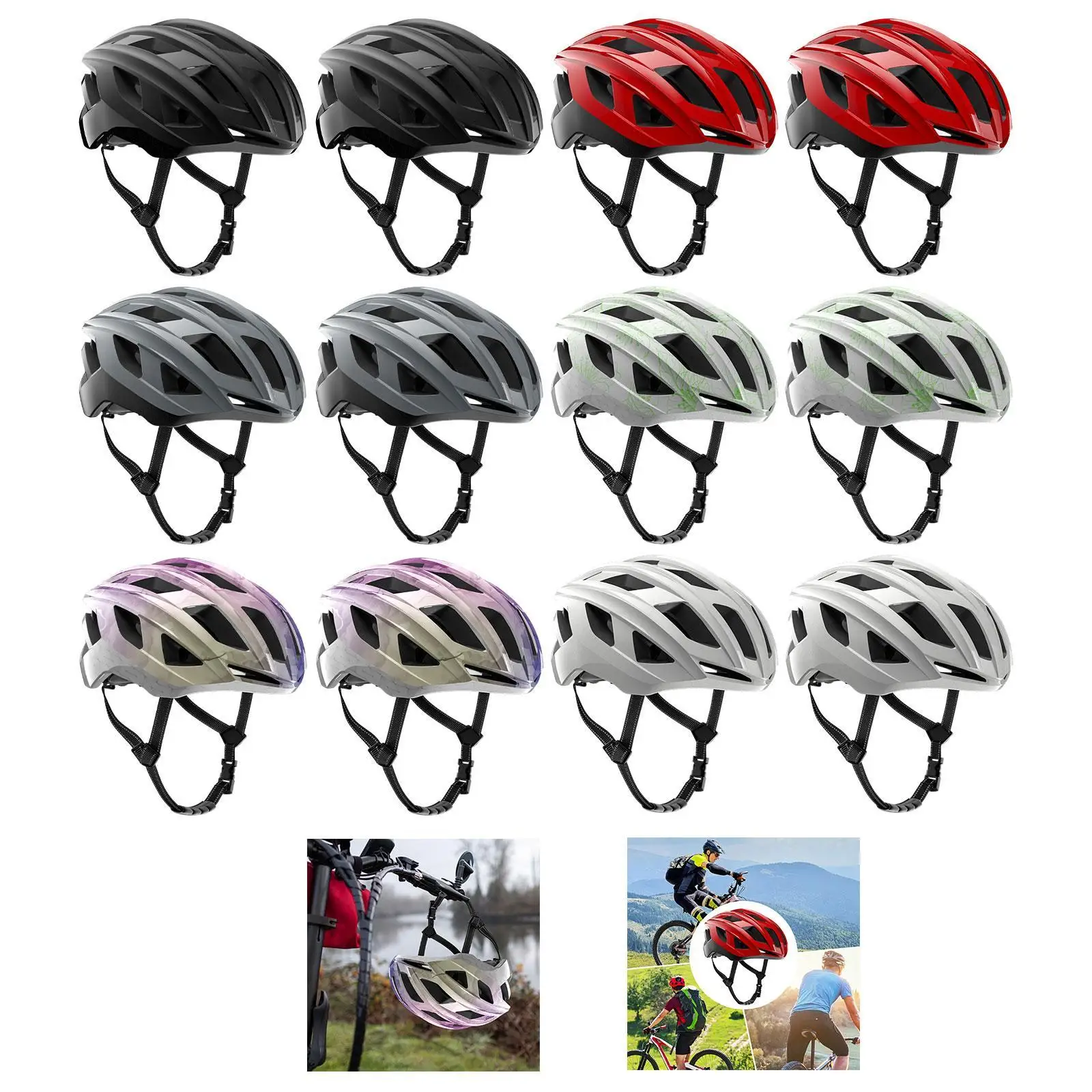 

Велосипедный шлем, велосипедный шлем для взрослых, регулируемые дышащие велосипедные аксессуары, портативный для езды на шоссейном велосипеде, спорта на открытом воздухе