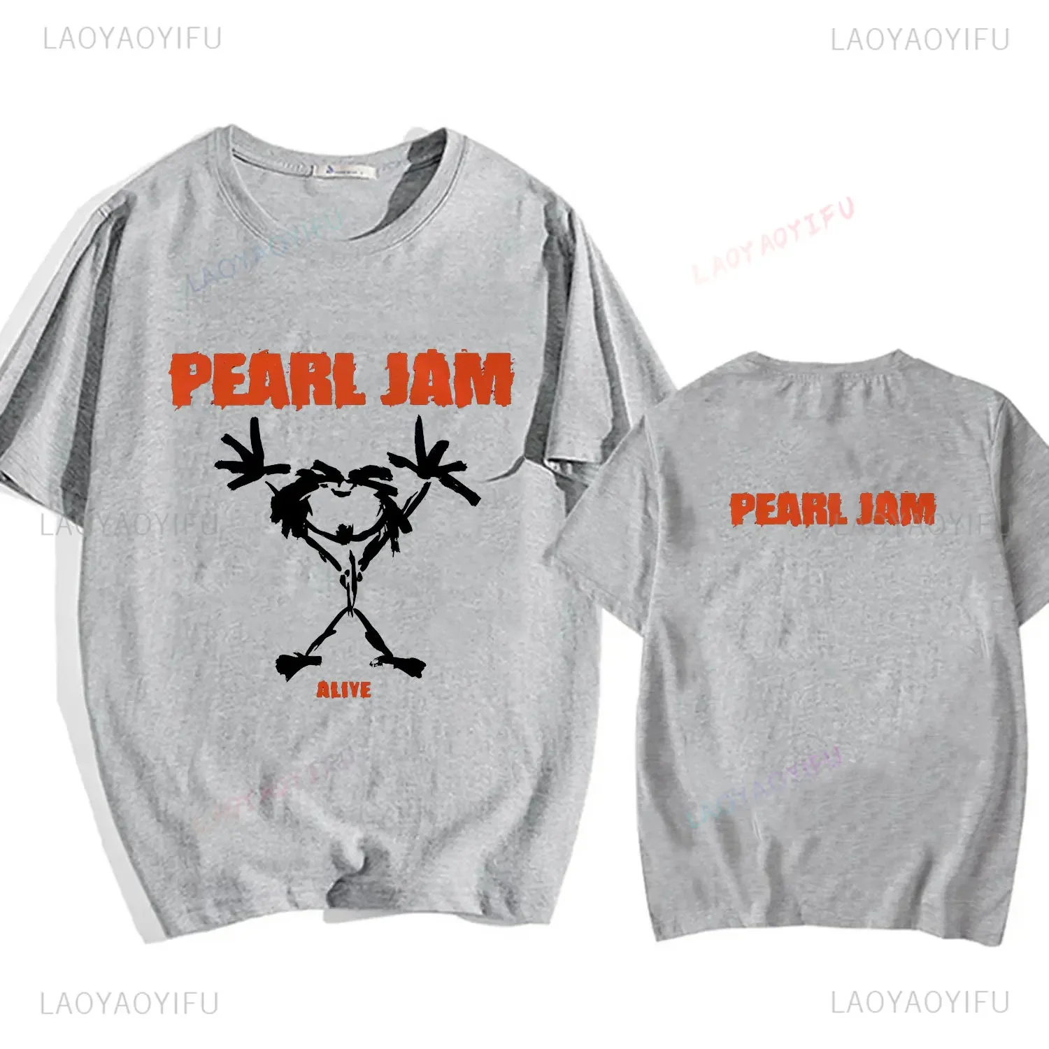 Amazing Tees Men Pearl Jam Alive Cotton T Shirt Double-sided Casual T-shirt Male Pearl Jam T-shirts Graphic Short Sleeve Tops