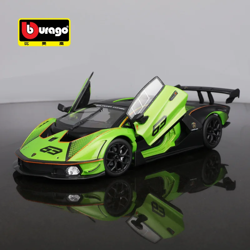 Bburago-coche deportivo de carreras Lamborghini Essenzascv12, escala 1:27, edición fundida a presión, colección de vehículos de lujo, regalos de juguete