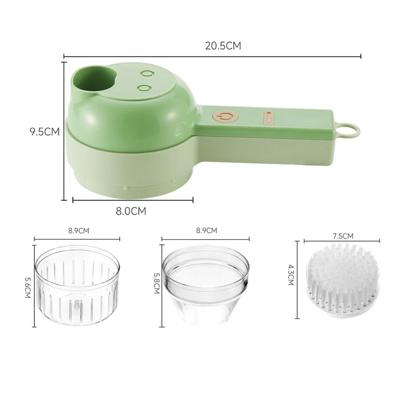 Multifunctional Handheld Electric Vegetable Slicer 4 In 1 Fruit Carrot Potato Chopper Cutting Machine USB Charging Potato Masher