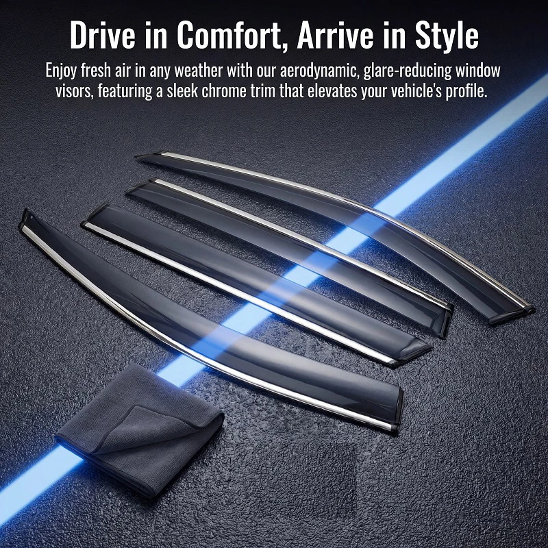 For Honda Stream 2000-2014 Plastic Exterior Visor Vent Shades Window Sun Rain Guard Deflector 4pcs