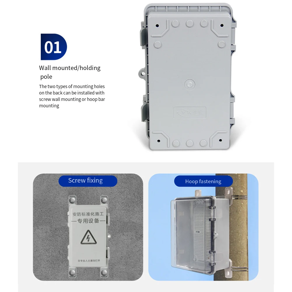 Caixa de suco transparente/cinza à prova d'água, caixa de plástico abs para distribuição de energia externa, caixa de instrumento eletrônico