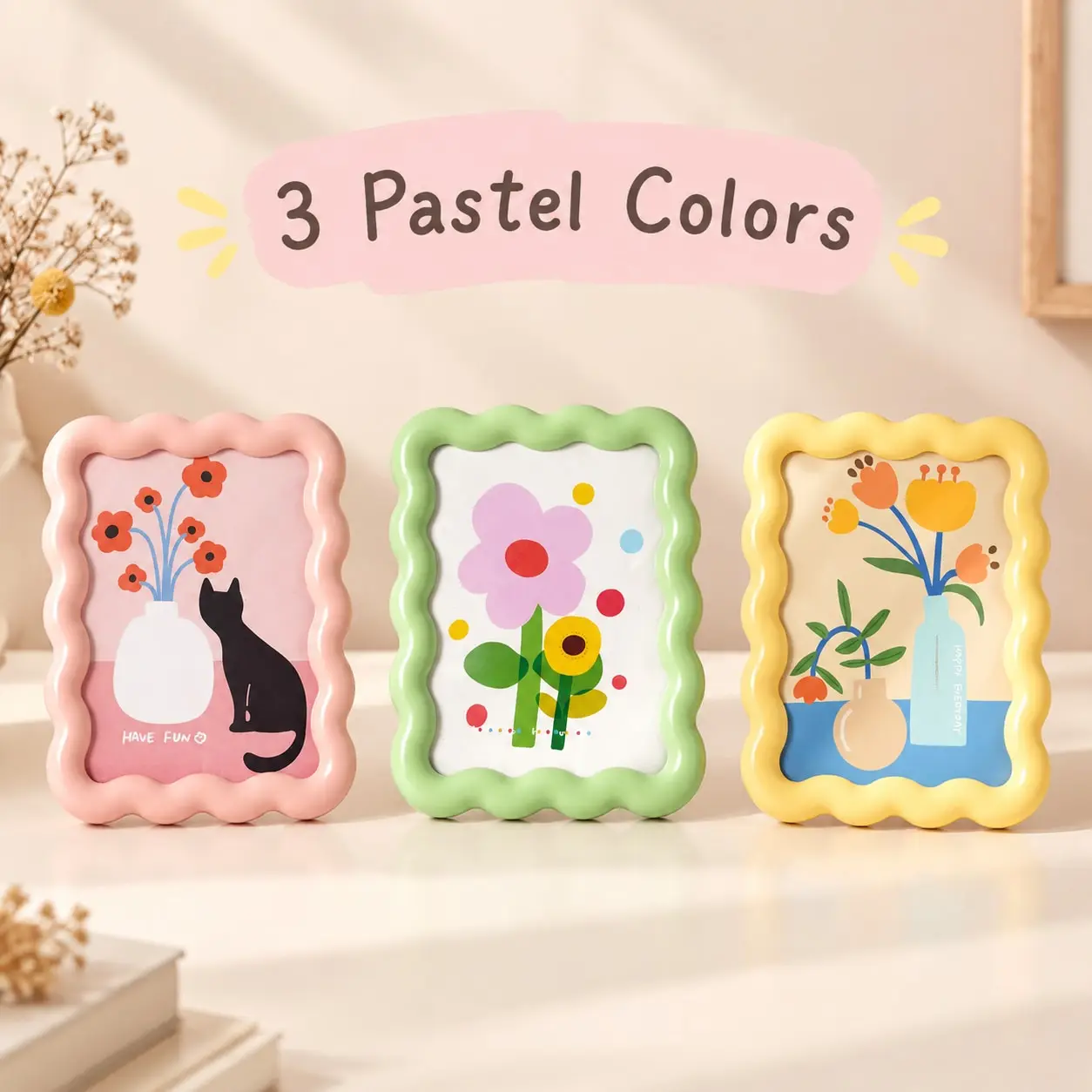 High Aesthetic Cream Style Acrylic Frame 6-Inch Universal Table Top Postcard Photo Storage Decoration Ornament