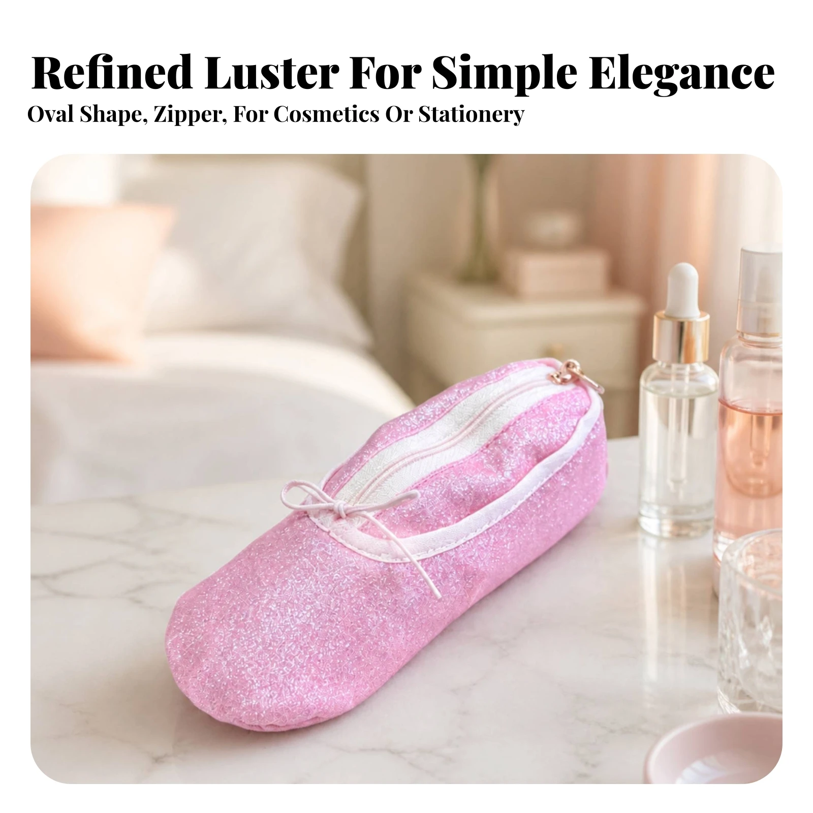 Ballet Shoe Pouch Compact Ballet Shoe Makeup Bag Pencil Case Cute Organizer Small for Travel, Everyday Carry