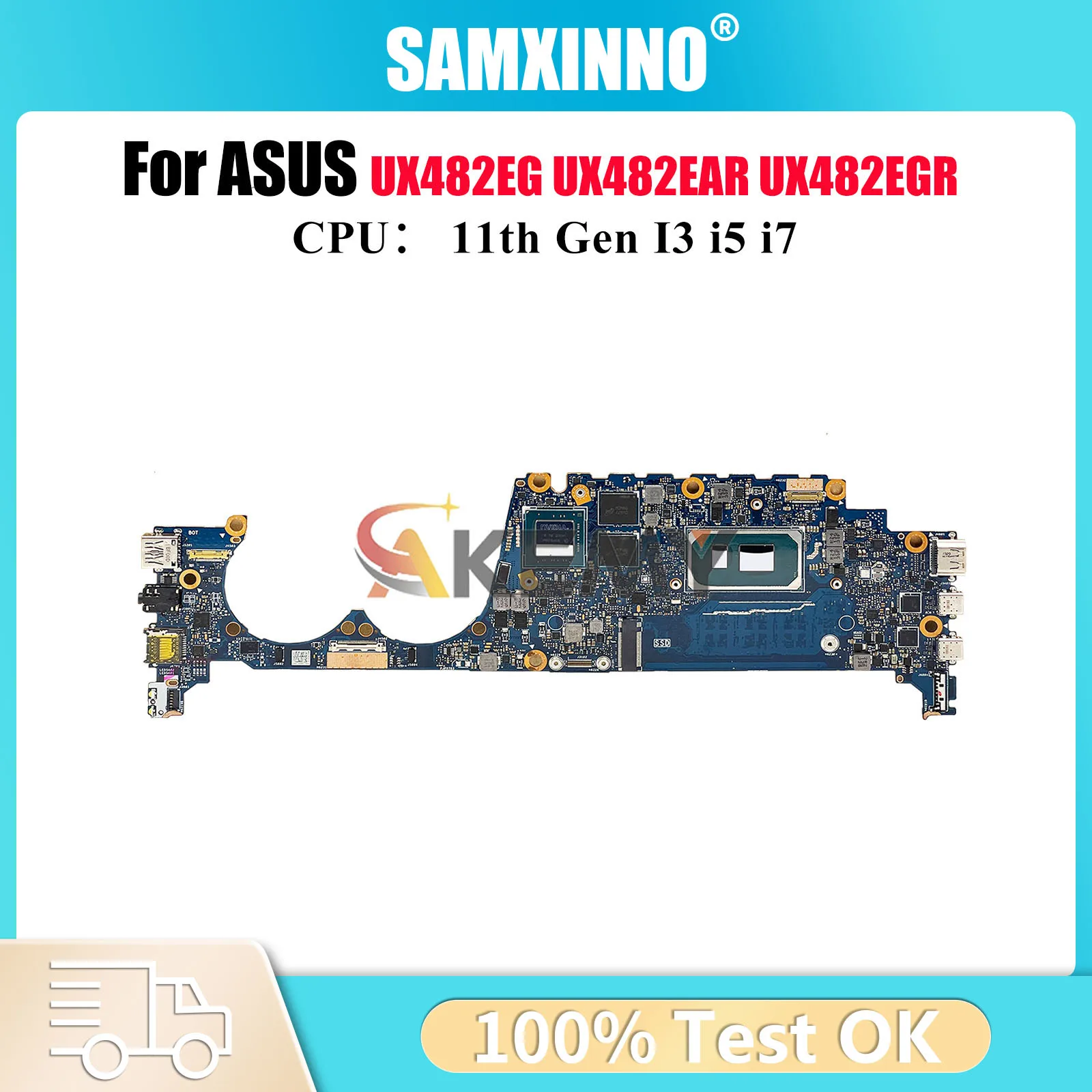 

UX482EG Материнская плата для ноутбука ASUS ZenBook UX482E UX4100E UX482EAR BE482E UX482EGR BX482E UX482EG Материнская плата 11-го поколения I3 i5 i7 U