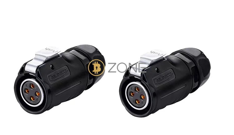 Antminer LP20 Waterproof Aviation Connector 4-core 20A 500VAC 7000W Female Plug Suitable For Bitmain S19Hydro APW11 Power Supply