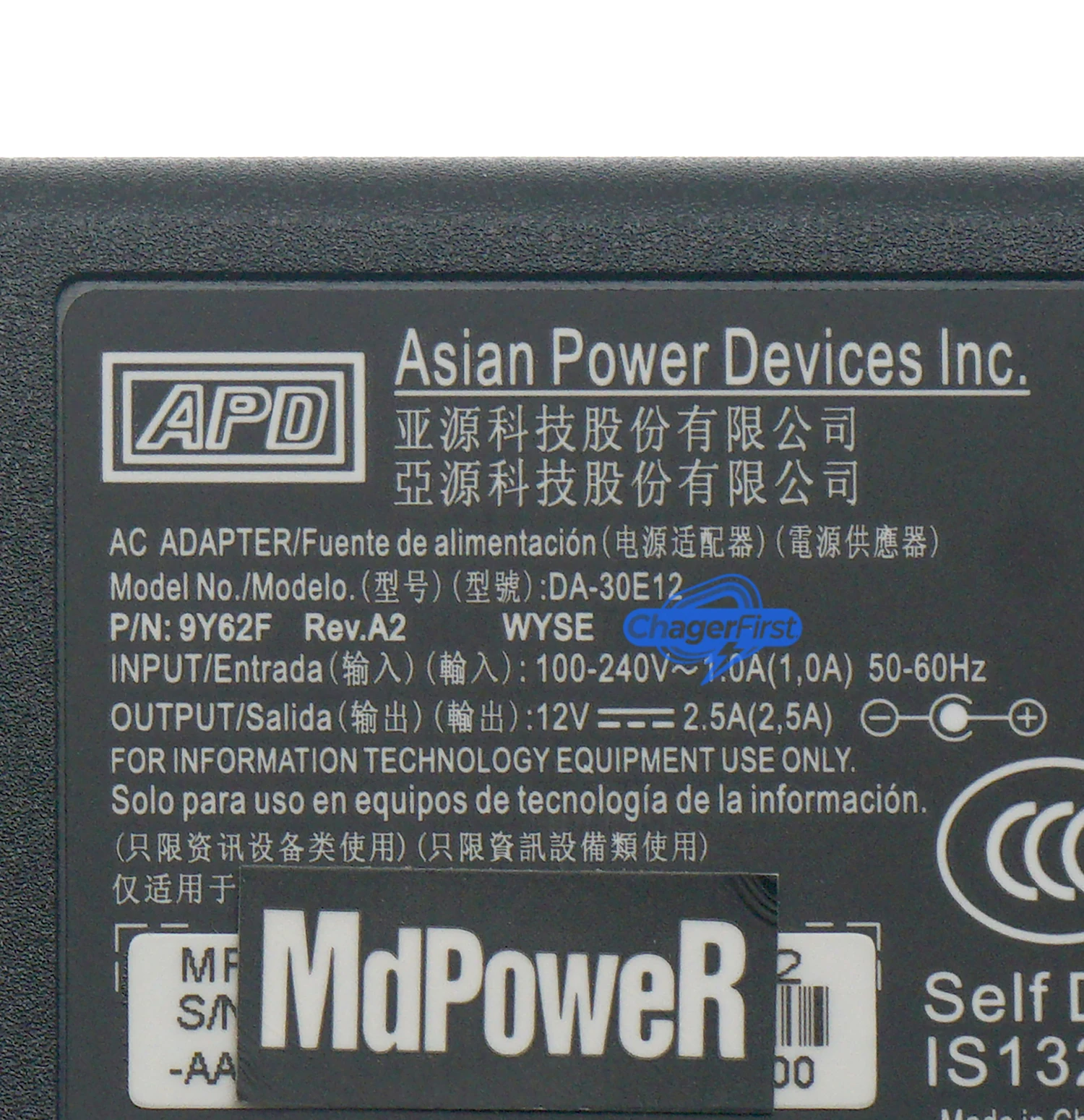 APD AC Adapter 12V 2.5A 30W DA-30E12 DA-48Q12 770375-31L Charger for DELL WYSE E03 SERIES NAS SYNOLOGY Power Supply