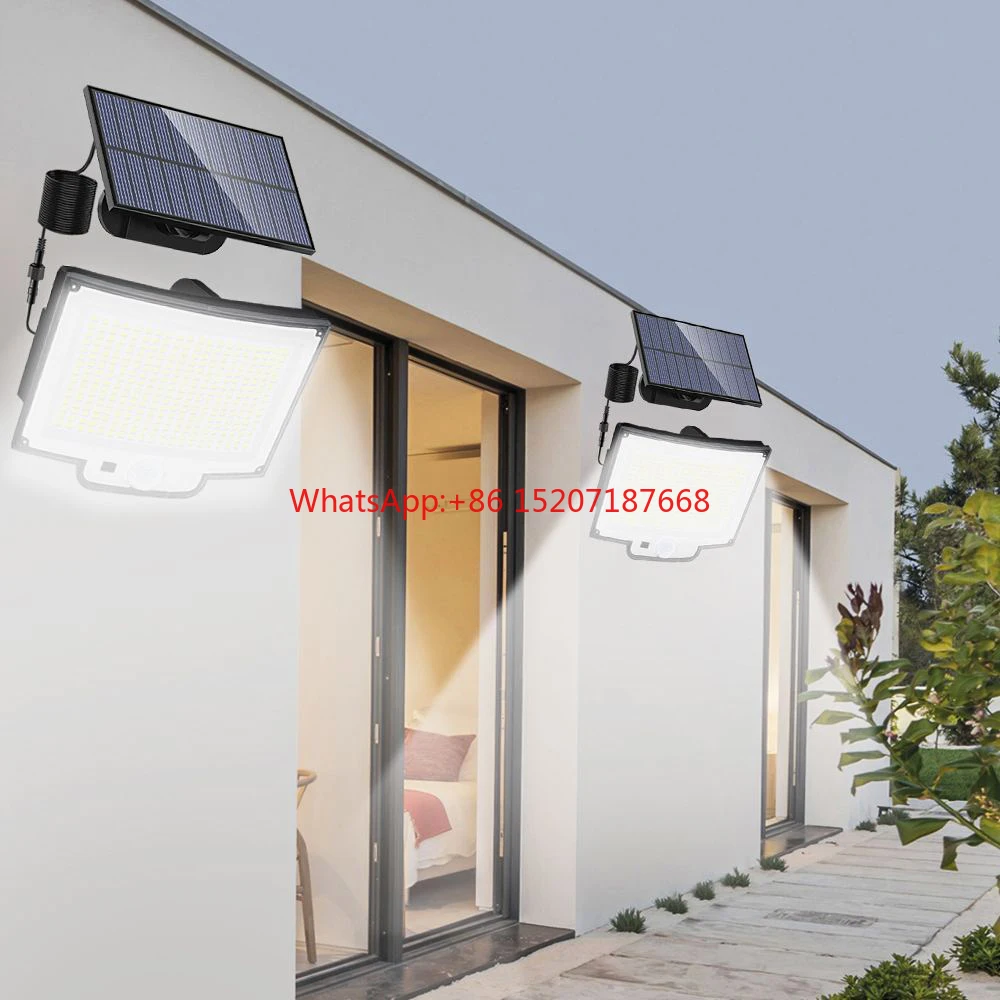 318LED Solar lamp outdoor security light with motion sensor waterproof  LED powerful spotlight solar for garden Garage