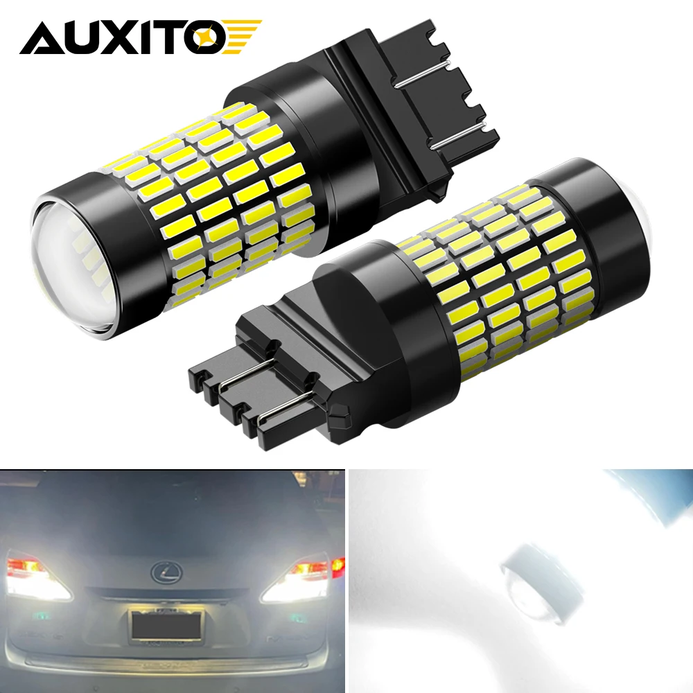 

2Pcs Super Bright 3157 LED Bulb 4014 102-SMD T25 P27/7W Lamp with Projector Reverse Back Up Parking Tail Stop Auto Signal Lights