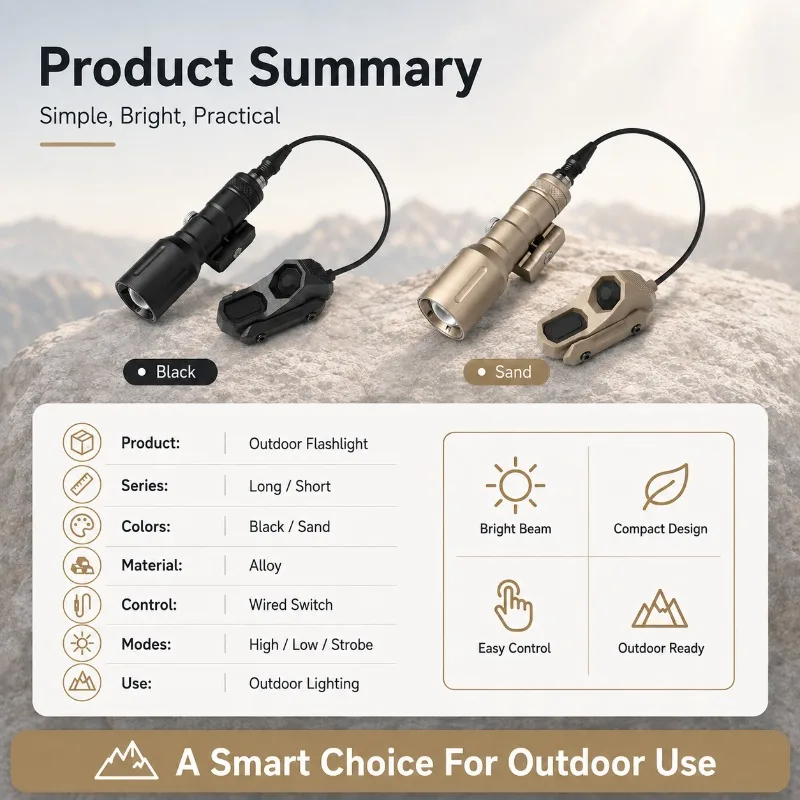 AX Mouse Tail Alloy Hand Torch PLH‑V2 Long‑short Flashlight High Bright Burst Flash Patrol Inspection Lighting