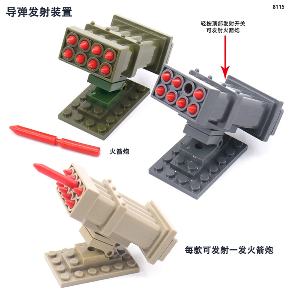 World War 2 WW2 Army Military Soldiers Motorcycle Rocket Launcher Cannon Gun Figures Building Blocks Bricks Children's Toys ﻿