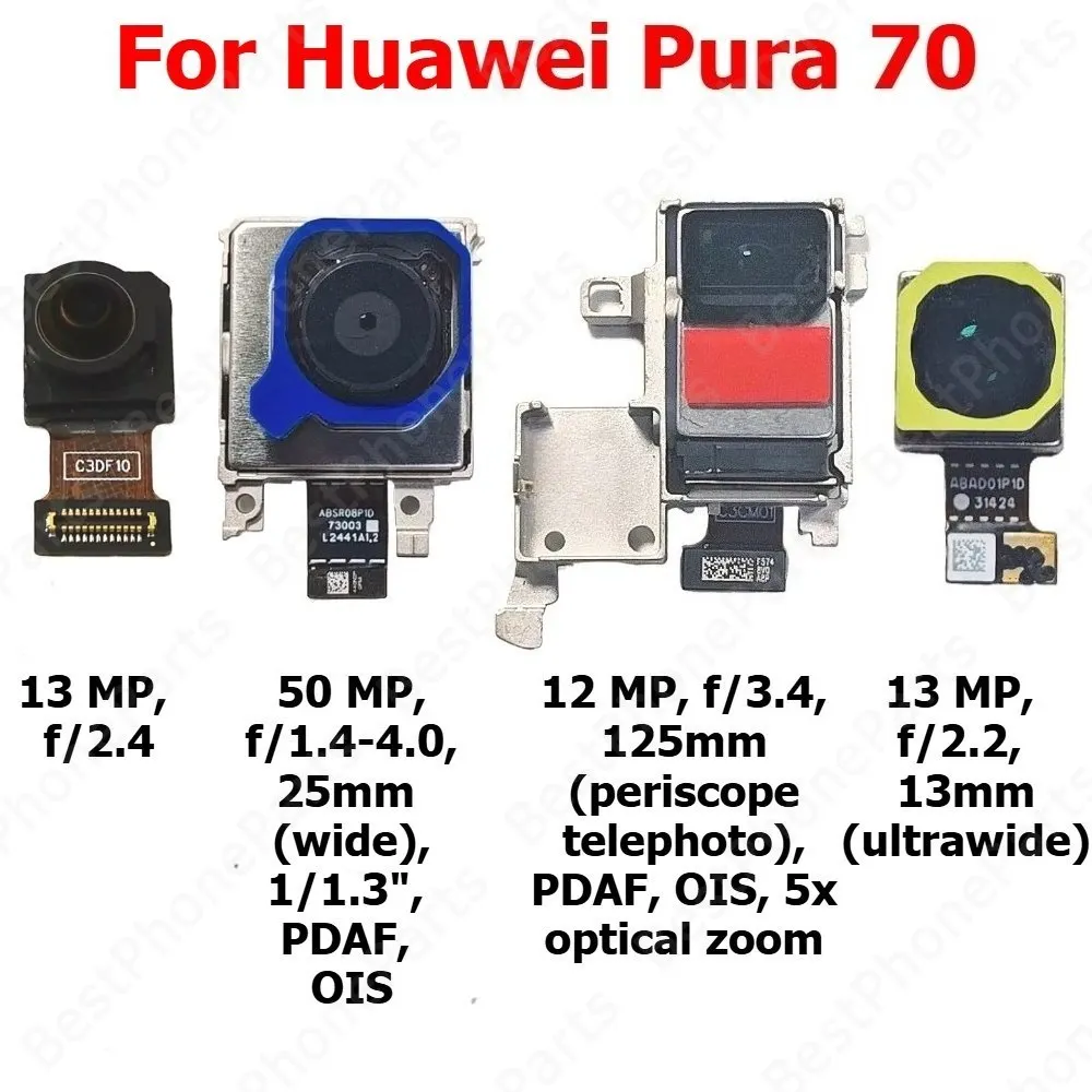 Camera For Huawei Pura 70 P70 Rear Backside Front Facing Frontal Selfie Back Camera Module Mobile Phone Replacement Parts