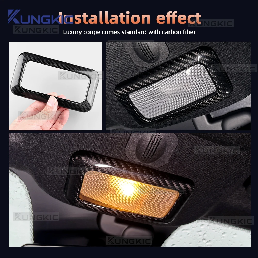Real Hard Dry Carbon Fiber Sticker For Abarth 595 695 Fiat 500 2007-2019 2020 2021 2022 2023 2024 LHD RHD Car Reading Lamp Outer