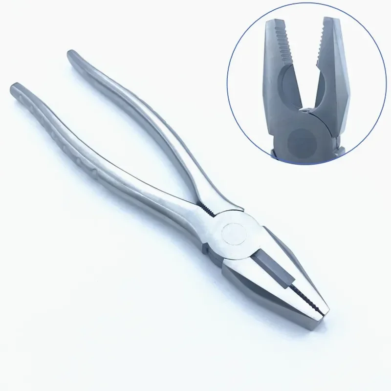 

High Quality 20cm Flat Nose Pliers With Serrated Jaws Veterinary orthopedics instrument