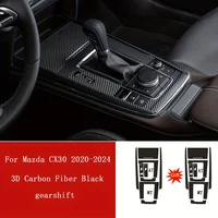 Calcomanías adhesivas de moldura de cambio de Color para consola central Interior de coche de fibra de carbono para Mazda CX30 2020-2024