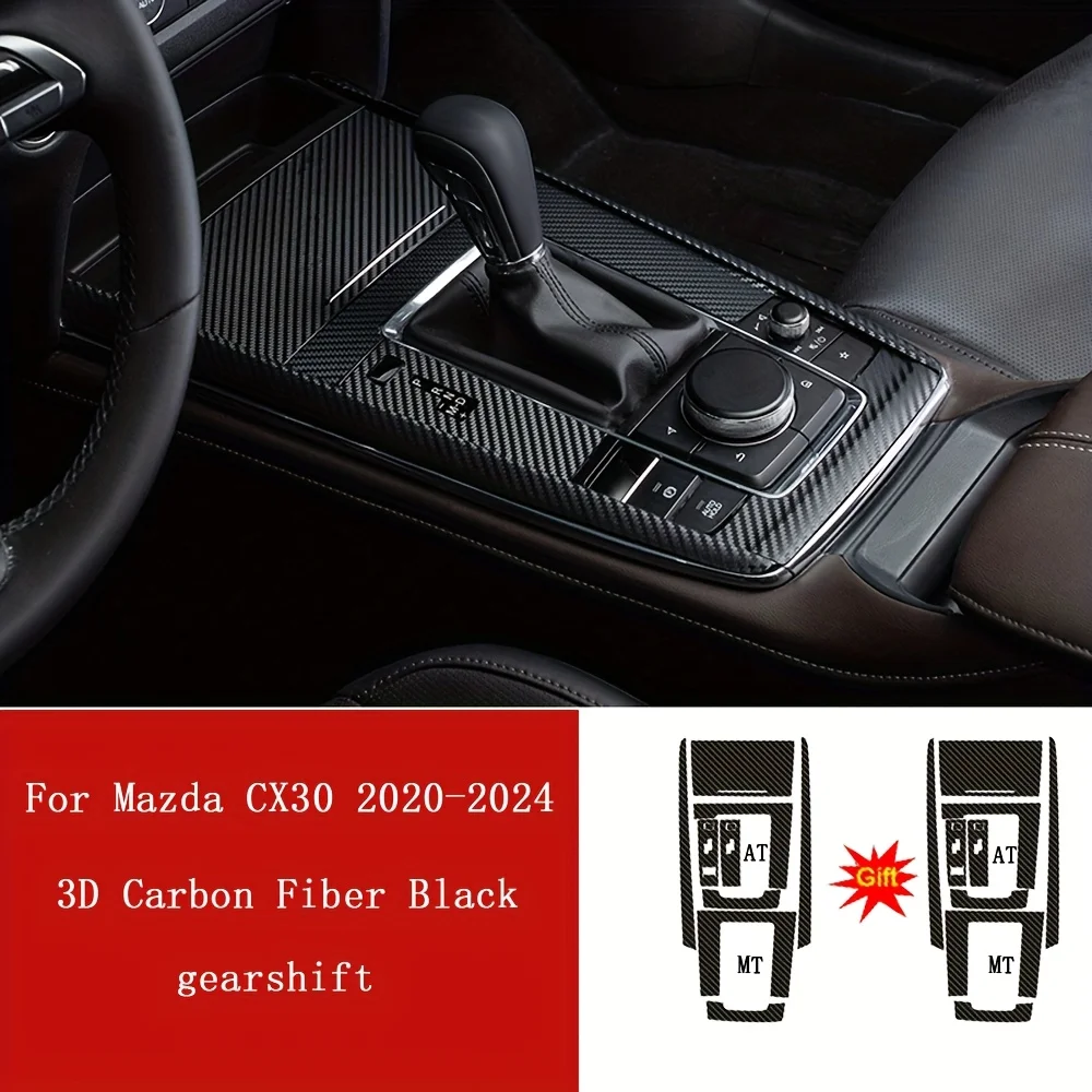 Car-Styling Carbon Fiber Car Interior Center Console Color Change Molding Sticker Decals For Mazda CX30 2020-2024