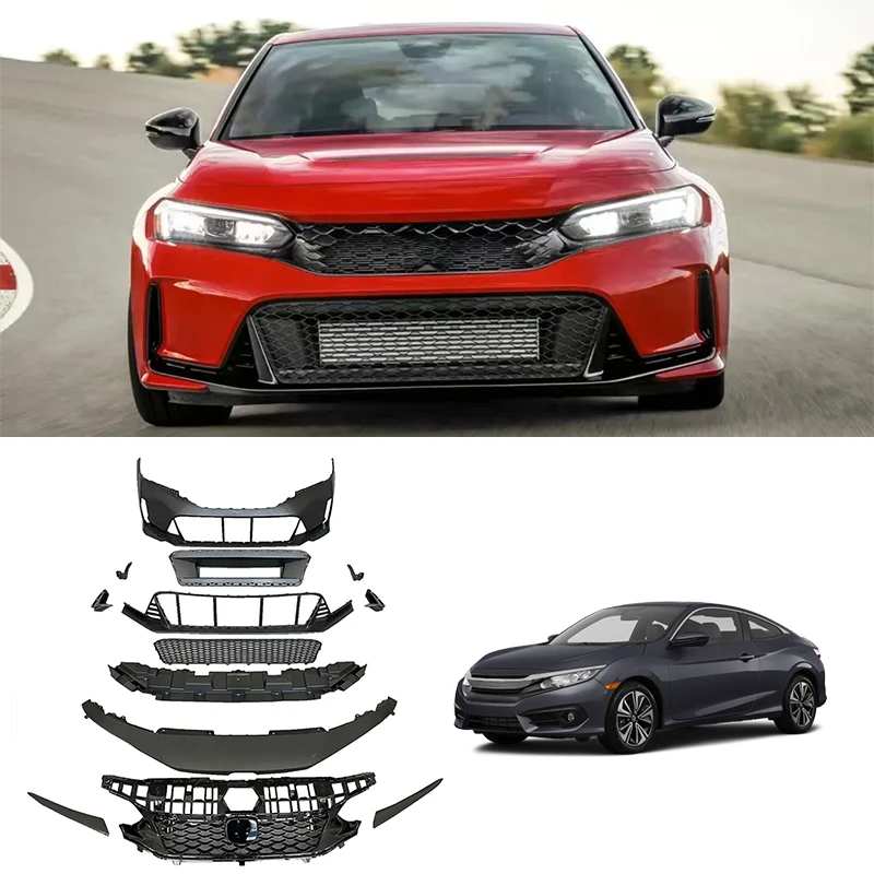 

2023 Si Style Car Pp Abs Material Bumper Lip Body Kit For 2023