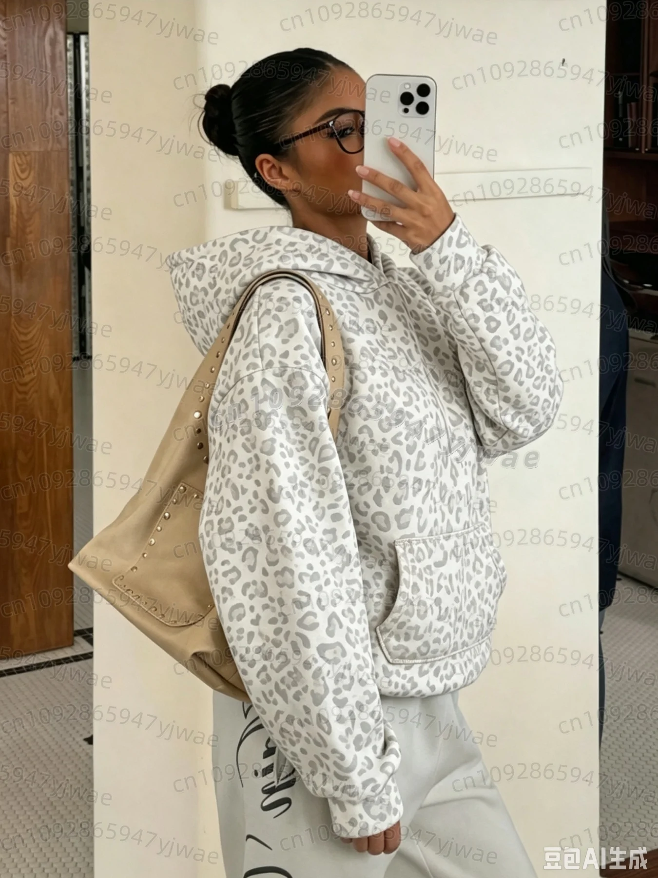 2026 Herbst-Winter Damen-Hoodies mit Polka-Dots, Streifen und Camouflage-Print, Unisex-Sweatshirt, Lässig, Locker, Sportlich, Vielseitige Hoodies – Detail 12