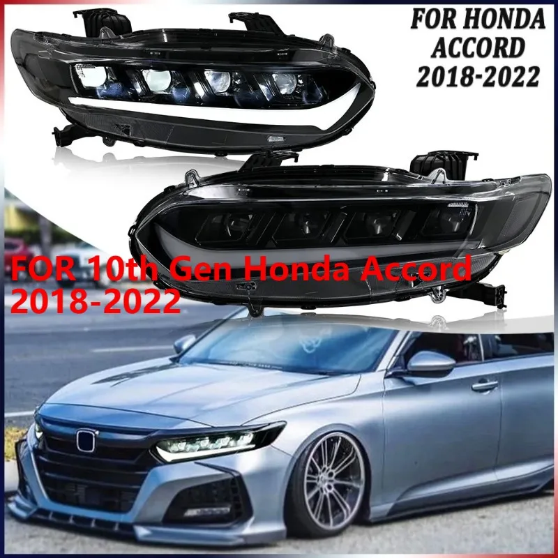 

Для Honda Accord 10-го поколения 2018-2022 2 шт. светодиодные фары с анимацией DRL