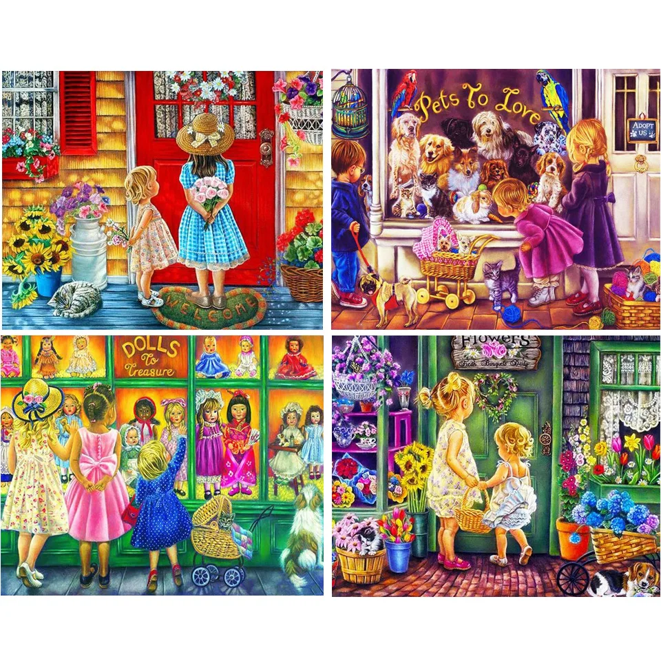 5D Diy Diamond Painting Children's Toy Store Pet Dog Flower Room Embroidery Mosaic Cross Stitch Kit Home Decor New Arrivals 2023