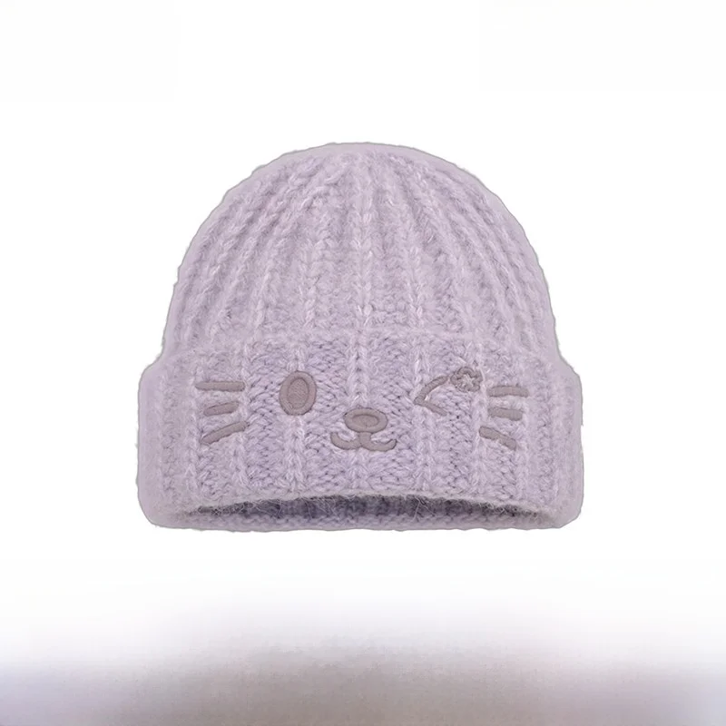 cute-knitted-ear-warm-winter-hat-thickened-ear-protection-unisex-knit-cap-simple-style-non-adjustable-round-top