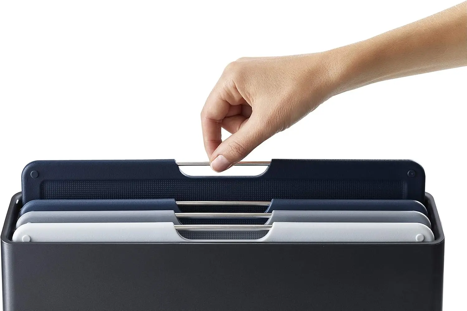 Set tagliere codificato a colori da 4 pezzi con custodia sottile per riporre la cucina organizzata in grafite