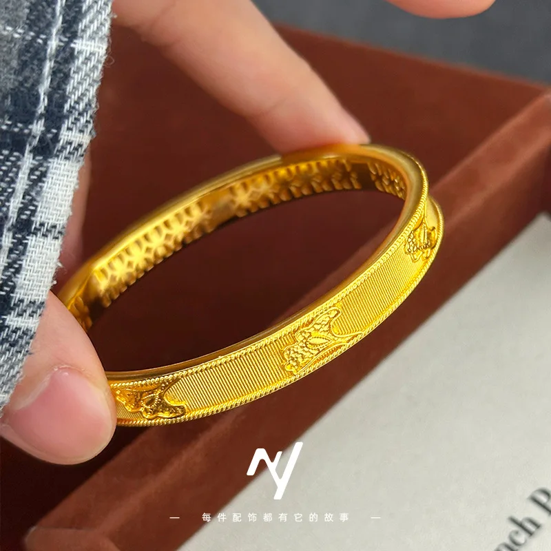 

9999 24K Real Gold Fine Gold Silk Ginkgo Leaf Bracelet New Chinese Style Bracelet