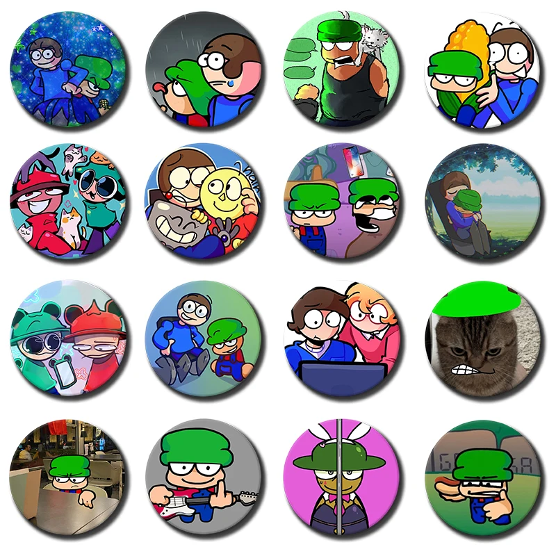 Dave and Bambi Cute Enamel Pin Creative Brooch Lapel Pins Metal Badge for Bag Clothes Hat Shirt Decor Jewelry Accessories Gifts