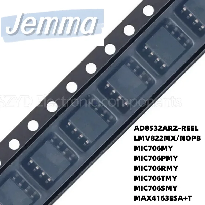 100PCS SOP8 AD8532ARZ-REEL LMV822MX/NOPB MIC706MY MIC706PMY MIC706RMY MIC706TMY MIC706SMY MAX4163ESA+T