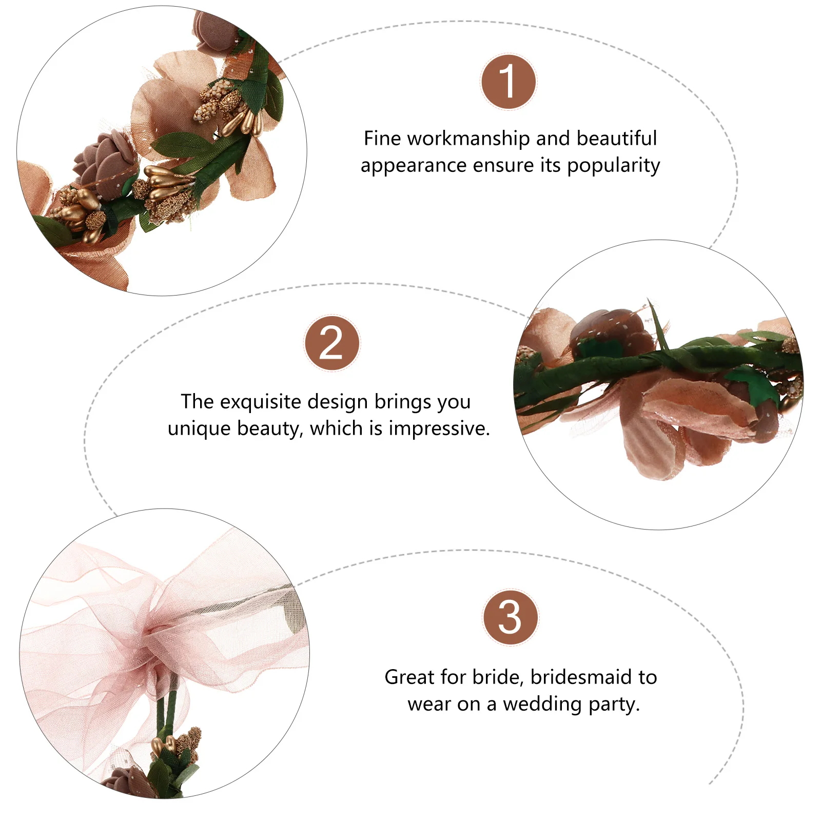 

Girl Artificial Garland Bridesmaid Bridal Hair Accessories for Cloth Flower Headdress