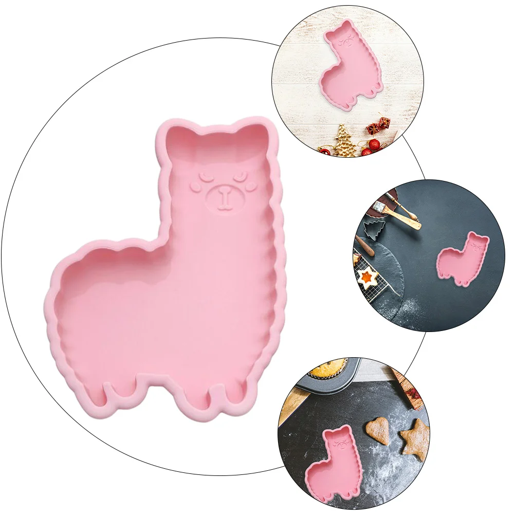 

2 Pcs Alpaca Silicone Cake Mold Baking Tool Heat Resistant Food Making Ice Cream Mold Cartoon Silica Gel Bread