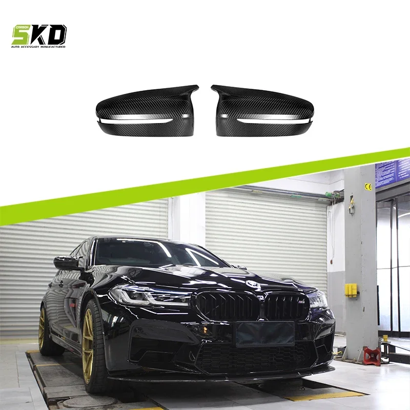 Dry Carbon Fiber OEM Style Mirror Cover Pair For BMW M5 F90 LCI 2017-on Left Hand Drive Rearview Mirror Cover