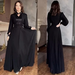 Robe de Fiançailles à Plis avec Appliques Personnalisées, Vêtement à Col Haut Droit, Mi-Longue, pour Occasions sur Mesure