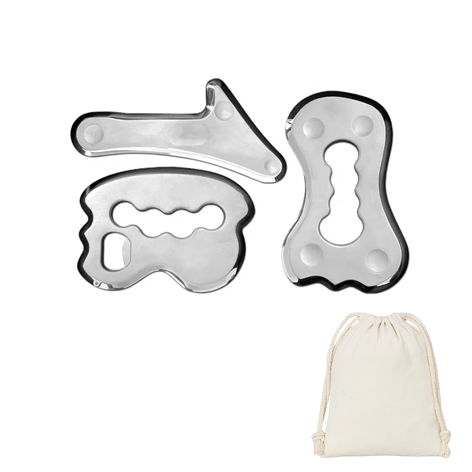 Stainless Steel Gua Sha Massage Tools Muscle Scraper Tool,Graston Tool Set for myofascial Release,Scar Tissue Massager for Back