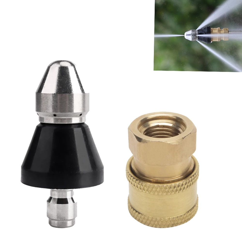 

Sewer Cleaning Tool High-pressure Nozzle 5000psi Pipe Cleaner 1/4 Inch Connector