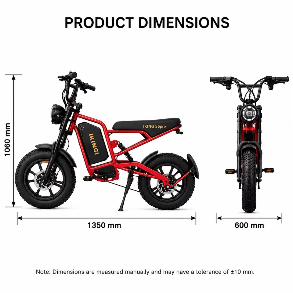 IKING 55pro Off-Road Electric Bike 1000W Motor 48V 15AH 16" Fat Tire All-Terrain E-Bike Full Suspension Dual Disc Brake for Adults image 9
