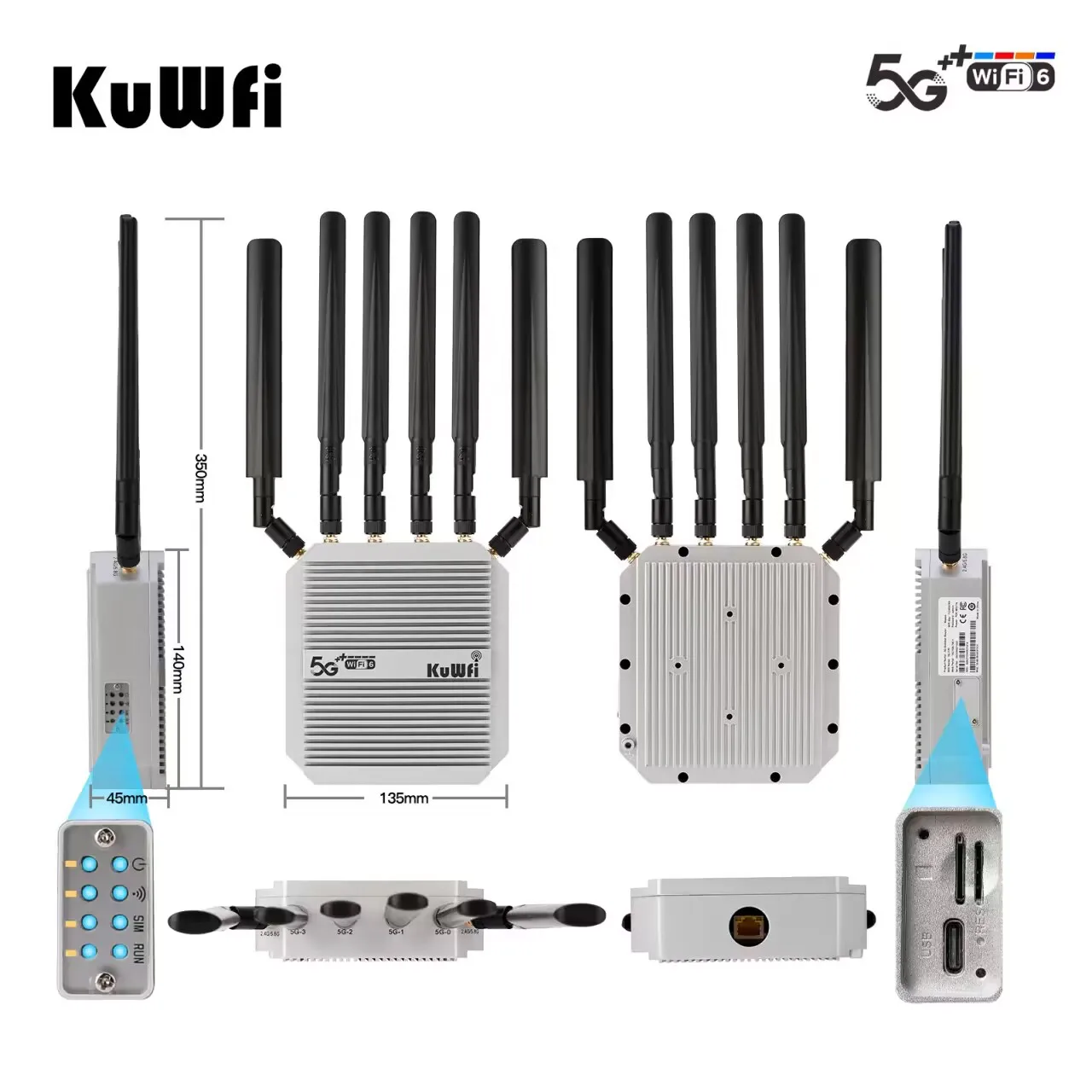 Imagem -06 - Kuwfi 3000mbps 5g Router com Slot para Cartão Sim Dual Band 5ghz 2.4g Cpe Wifi Router Extensor de Longo Alcance Ponto de Acesso Wi-fi Externo